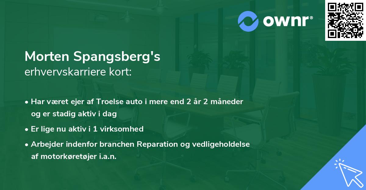 Morten Spangsberg's erhvervskarriere kort