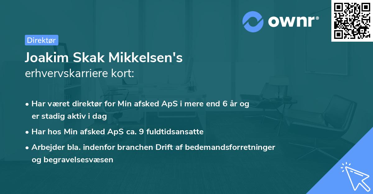 Joakim Skak Mikkelsen's erhvervskarriere kort