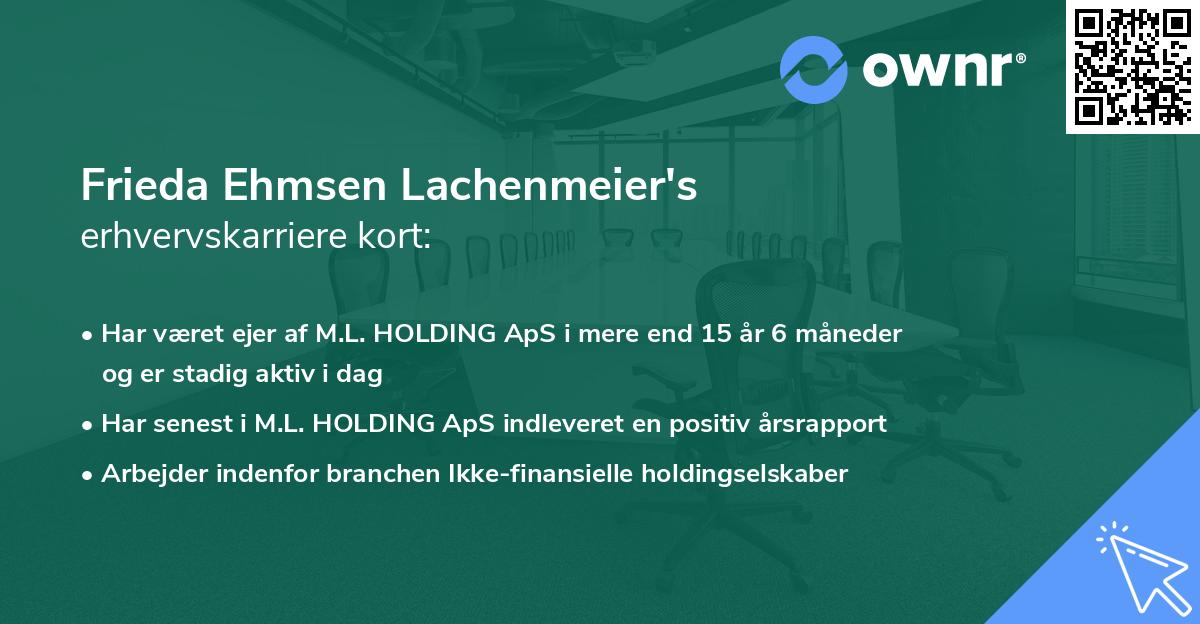 Frieda Ehmsen Lachenmeier's erhvervskarriere kort