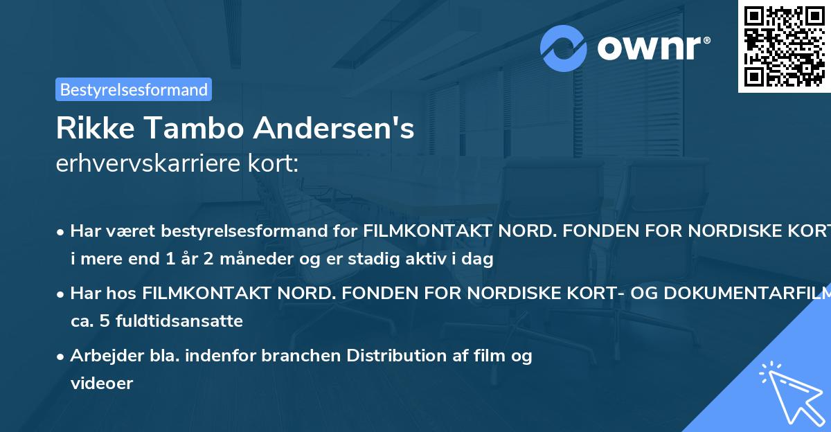 Rikke Tambo Andersen's erhvervskarriere kort