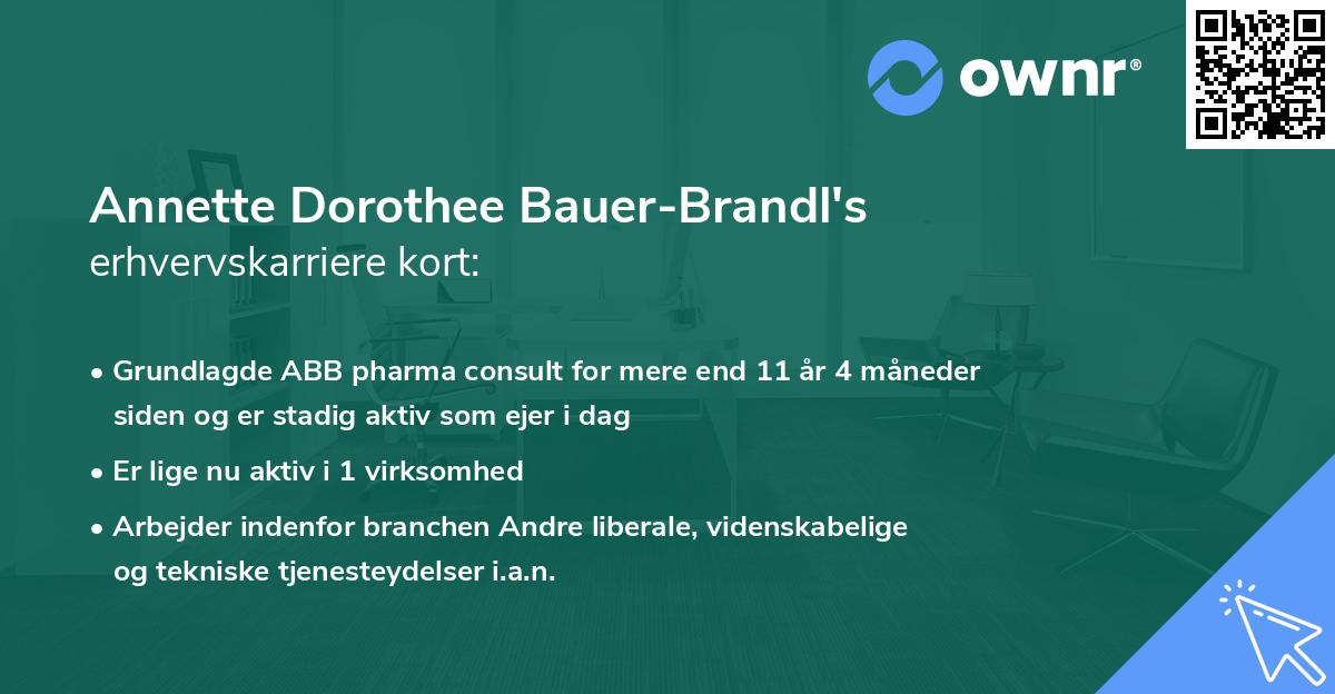 Annette Dorothee Bauer-Brandl's erhvervskarriere kort