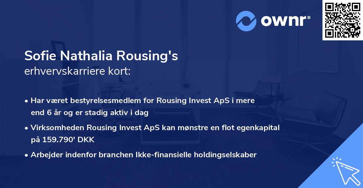 Sofie Nathalia Rousing's erhvervskarriere kort