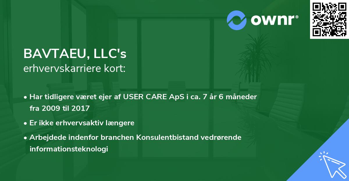 BAVTAEU, LLC's erhvervskarriere kort
