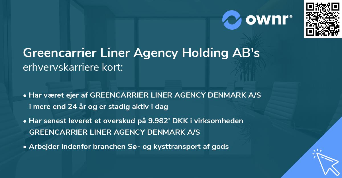 Greencarrier Liner Agency Holding AB's erhvervskarriere kort