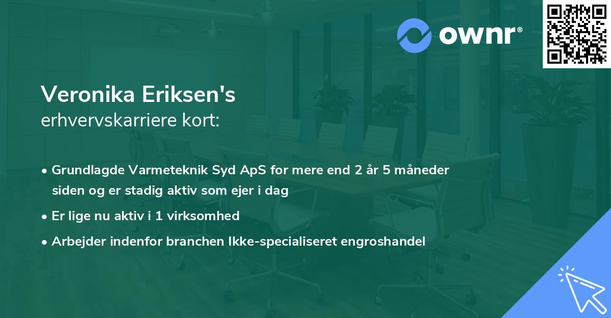Veronika Eriksen's erhvervskarriere kort