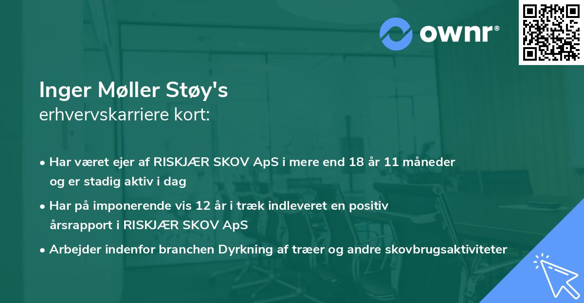 Inger Møller Støy's erhvervskarriere kort
