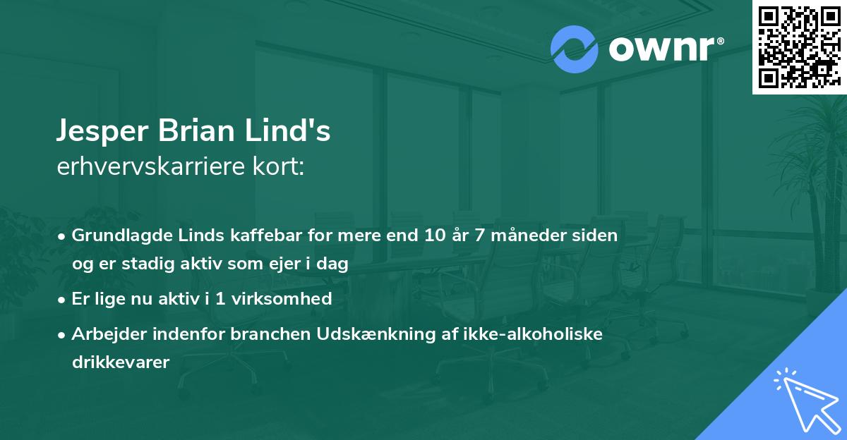Jesper Brian Lind's erhvervskarriere kort