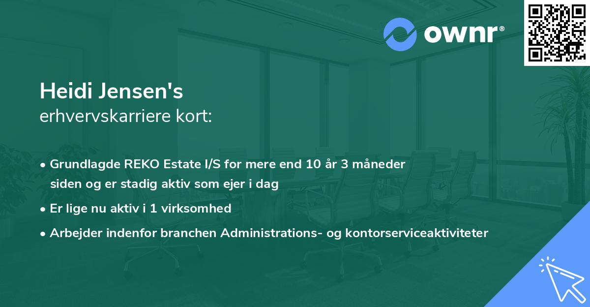 Heidi Jensen's erhvervskarriere kort