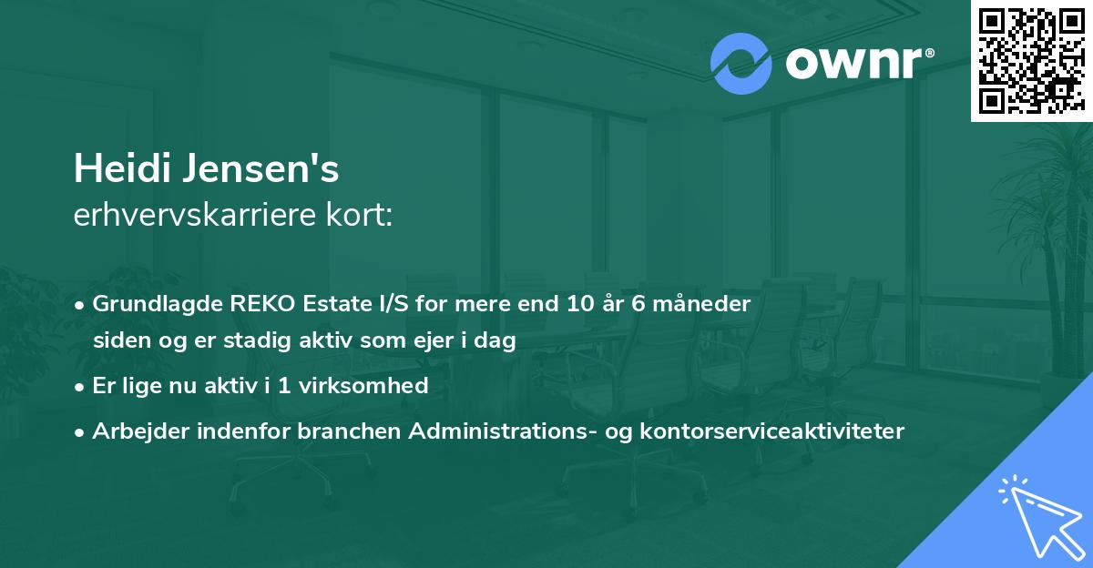 Heidi Jensen's erhvervskarriere kort