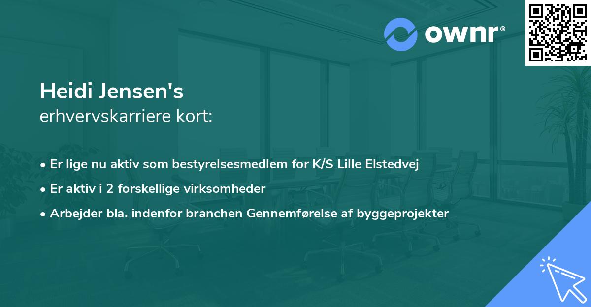 Heidi Jensen's erhvervskarriere kort