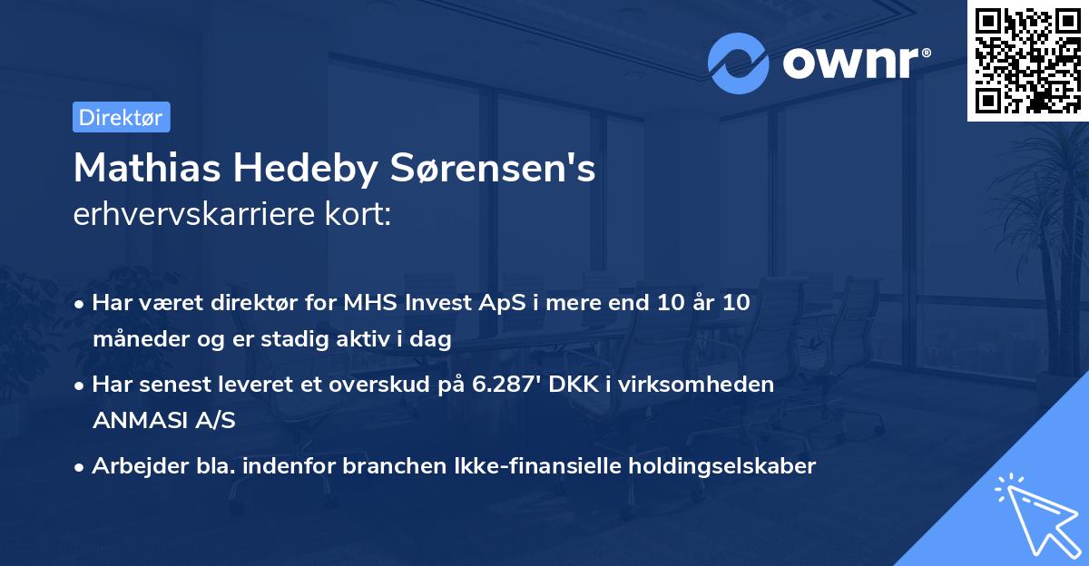 Mathias Hedeby Sørensen's erhvervskarriere kort
