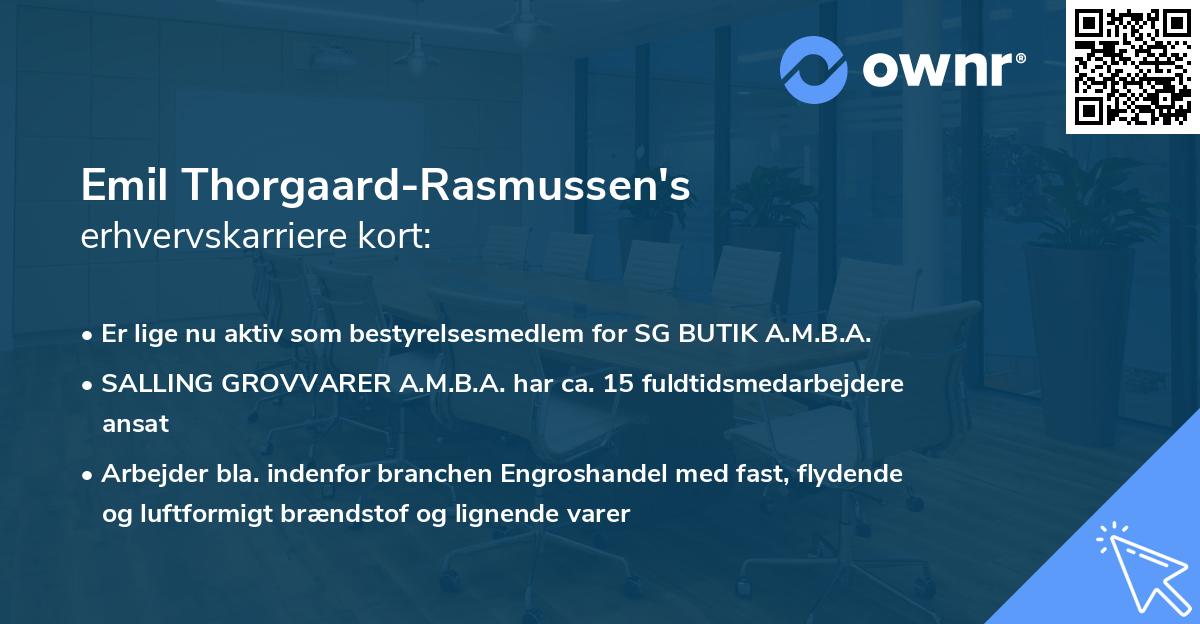 Emil Thorgaard-Rasmussen's erhvervskarriere kort
