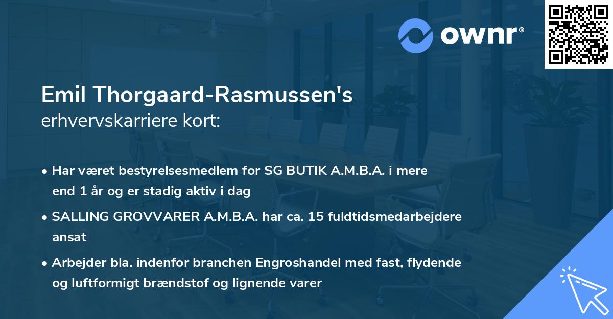 Emil Thorgaard-Rasmussen's erhvervskarriere kort