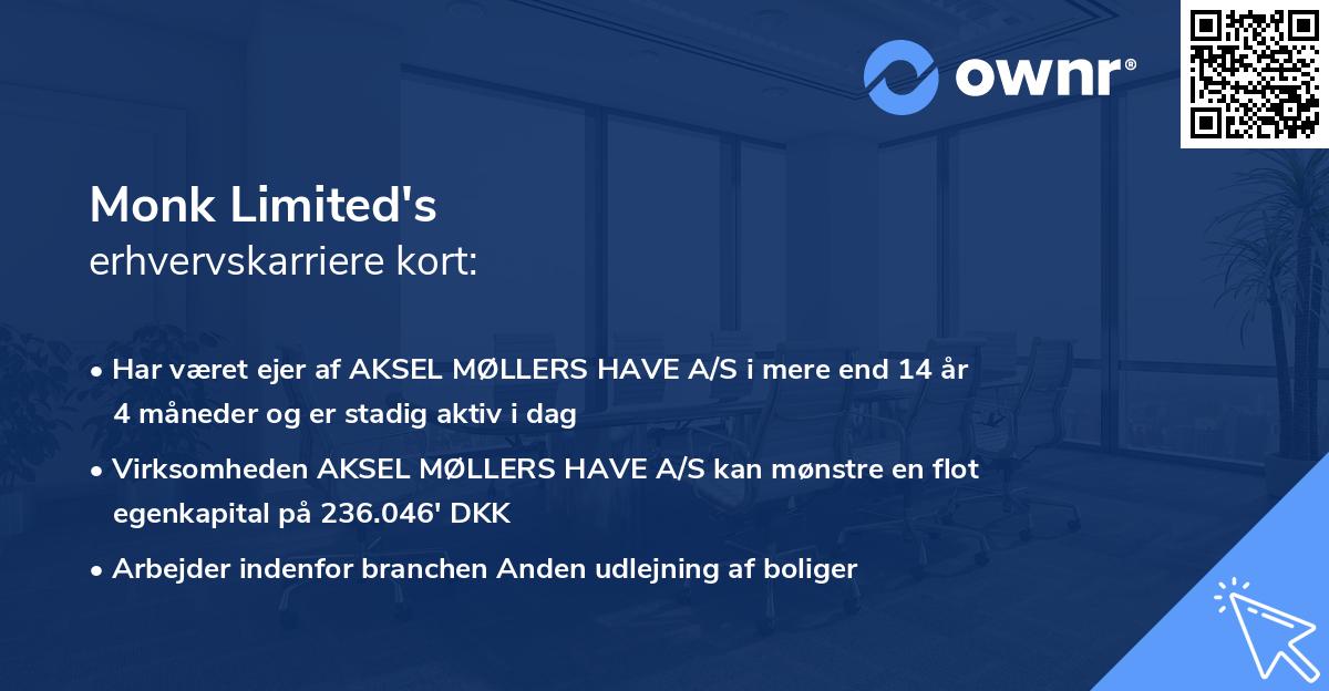 Monk Limited's erhvervskarriere kort