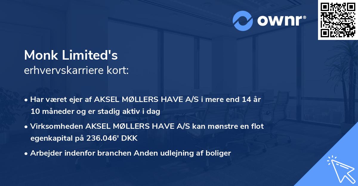 Monk Limited's erhvervskarriere kort