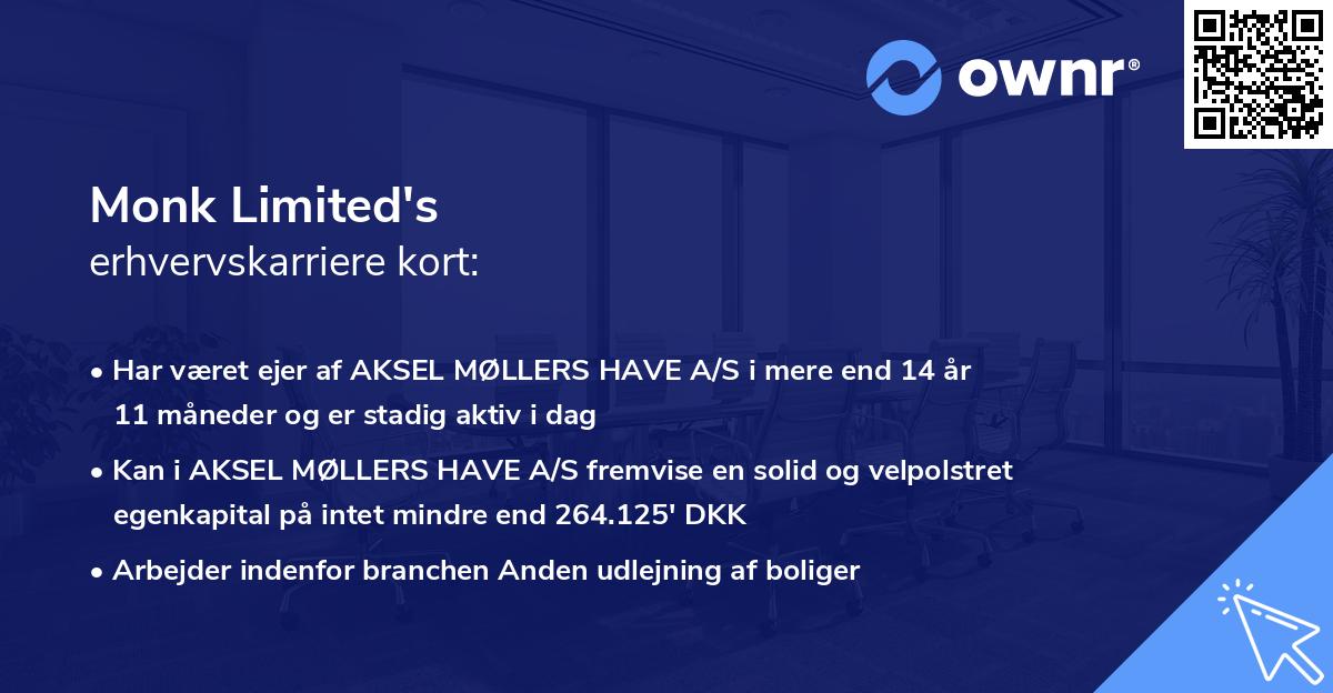 Monk Limited's erhvervskarriere kort