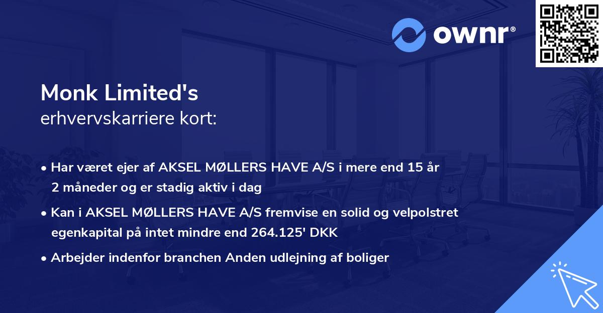 Monk Limited's erhvervskarriere kort