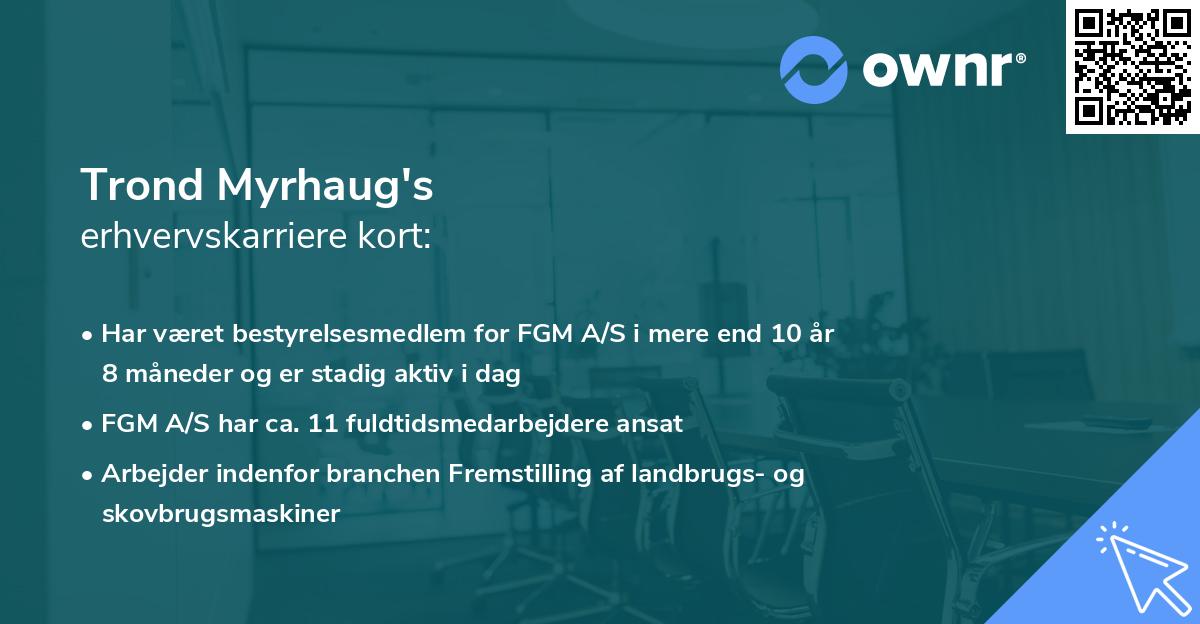Trond Myrhaug's erhvervskarriere kort