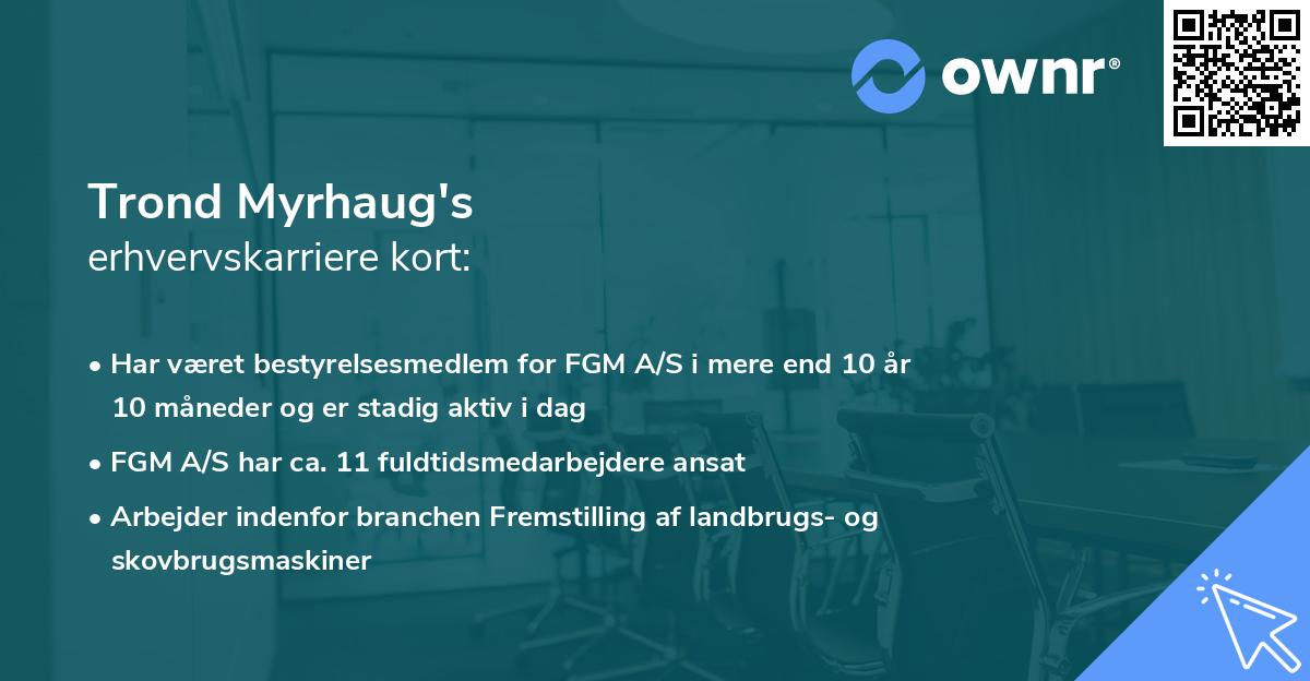 Trond Myrhaug's erhvervskarriere kort