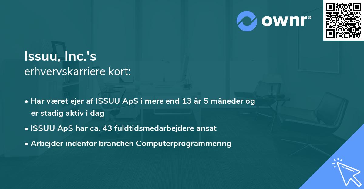 Issuu, Inc.'s erhvervskarriere kort