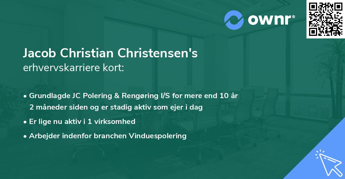 Jacob Christian Christensen's erhvervskarriere kort