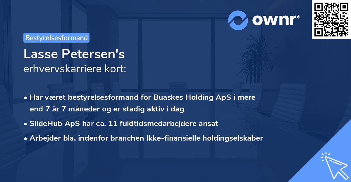 Lasse Petersen's erhvervskarriere kort