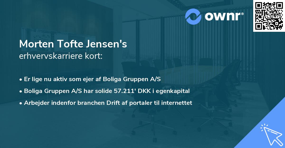 Morten Tofte Jensen's erhvervskarriere kort