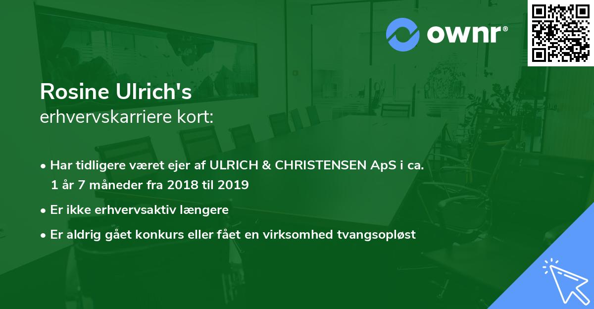 Rosine Ulrich's erhvervskarriere kort