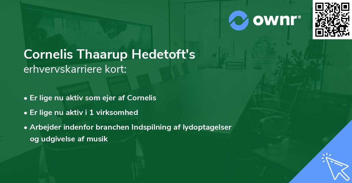 Cornelis Thaarup Hedetoft's erhvervskarriere kort