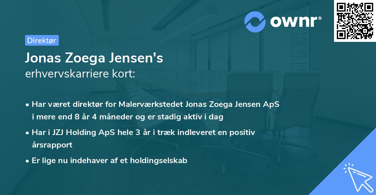 Jonas Zoega Jensen's erhvervskarriere kort