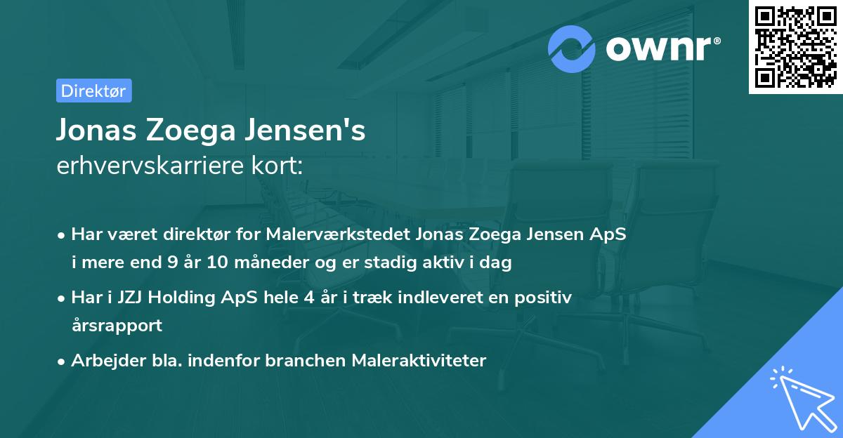 Jonas Zoega Jensen's erhvervskarriere kort