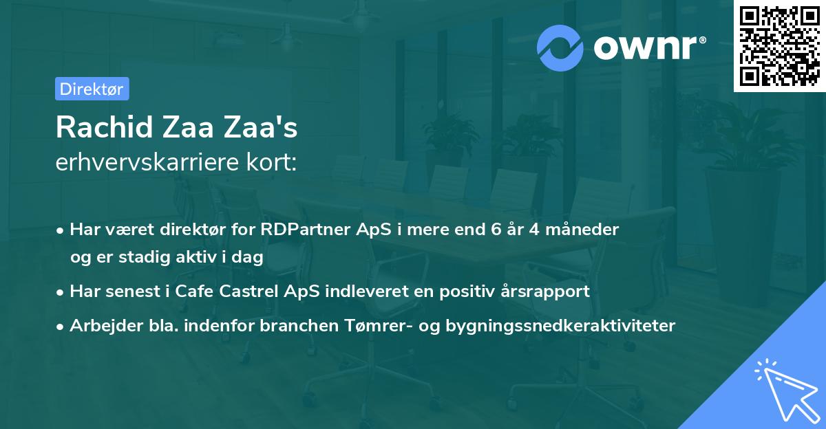 Rachid Zaa Zaa's erhvervskarriere kort