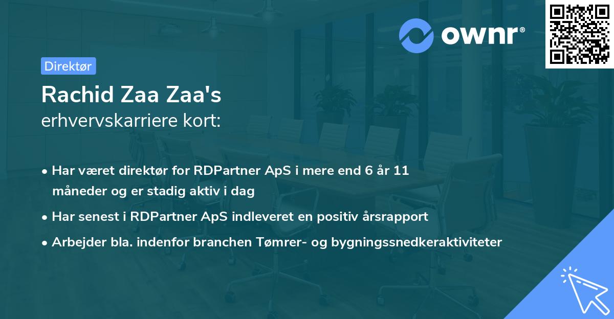 Rachid Zaa Zaa's erhvervskarriere kort