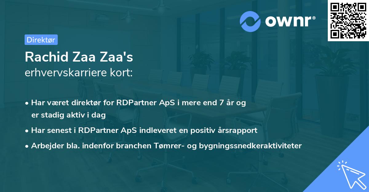 Rachid Zaa Zaa's erhvervskarriere kort