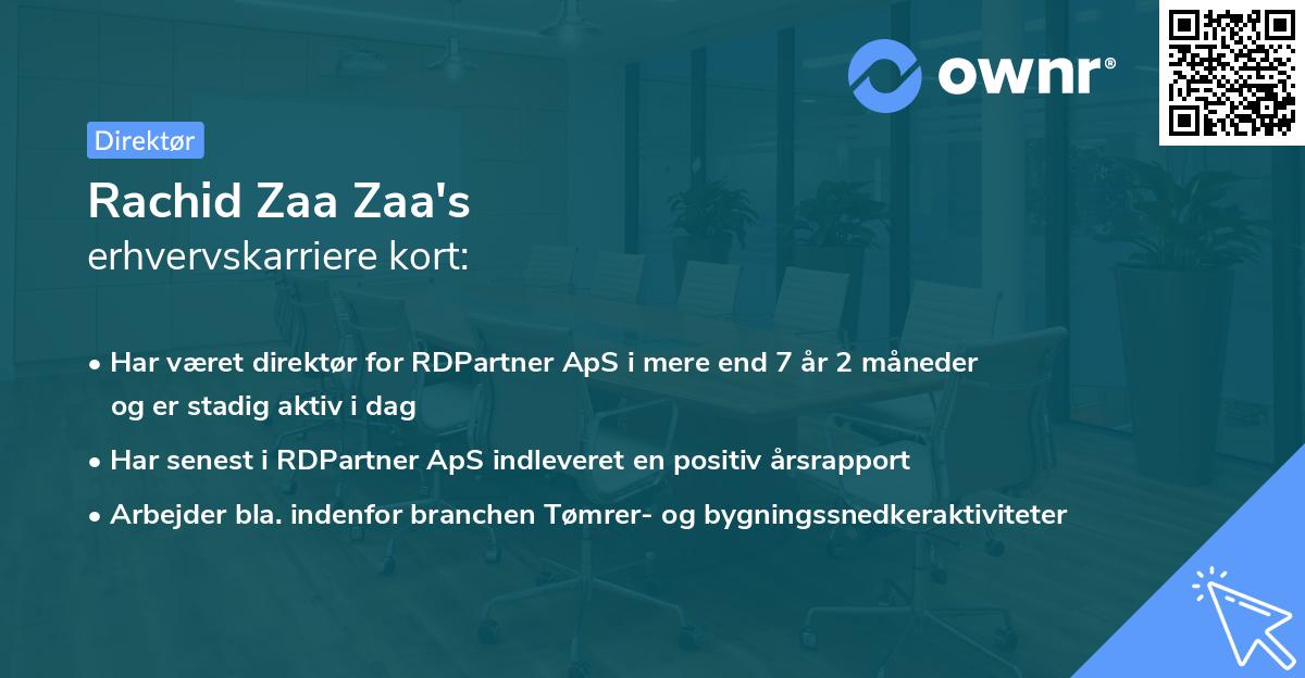 Rachid Zaa Zaa's erhvervskarriere kort