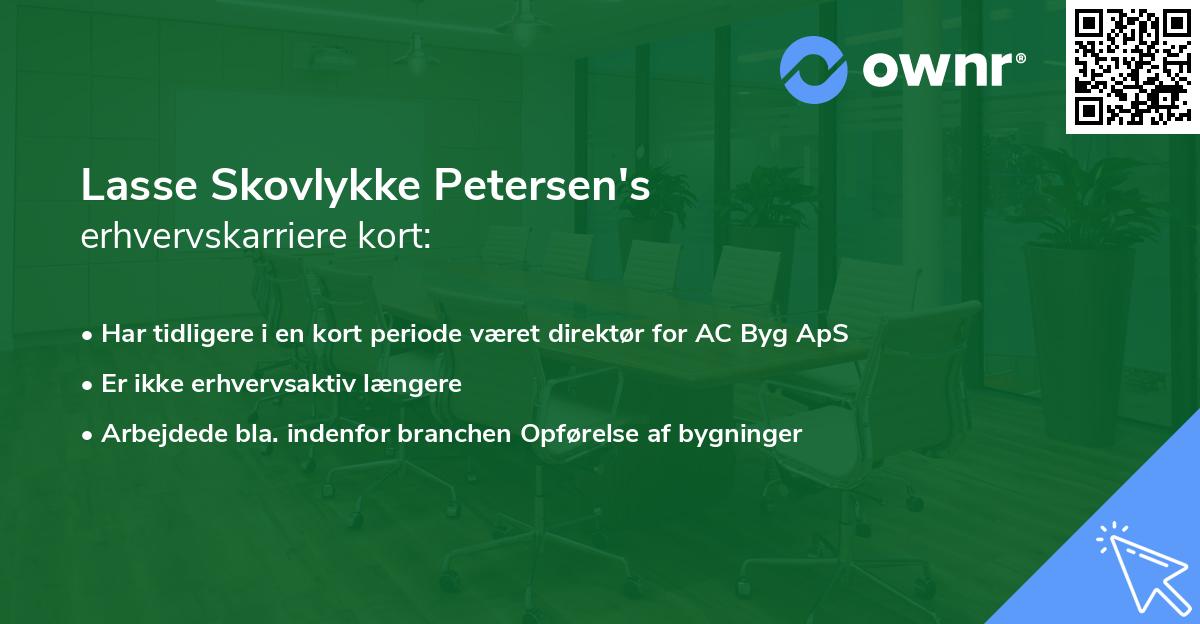 Lasse Skovlykke Petersen's erhvervskarriere kort