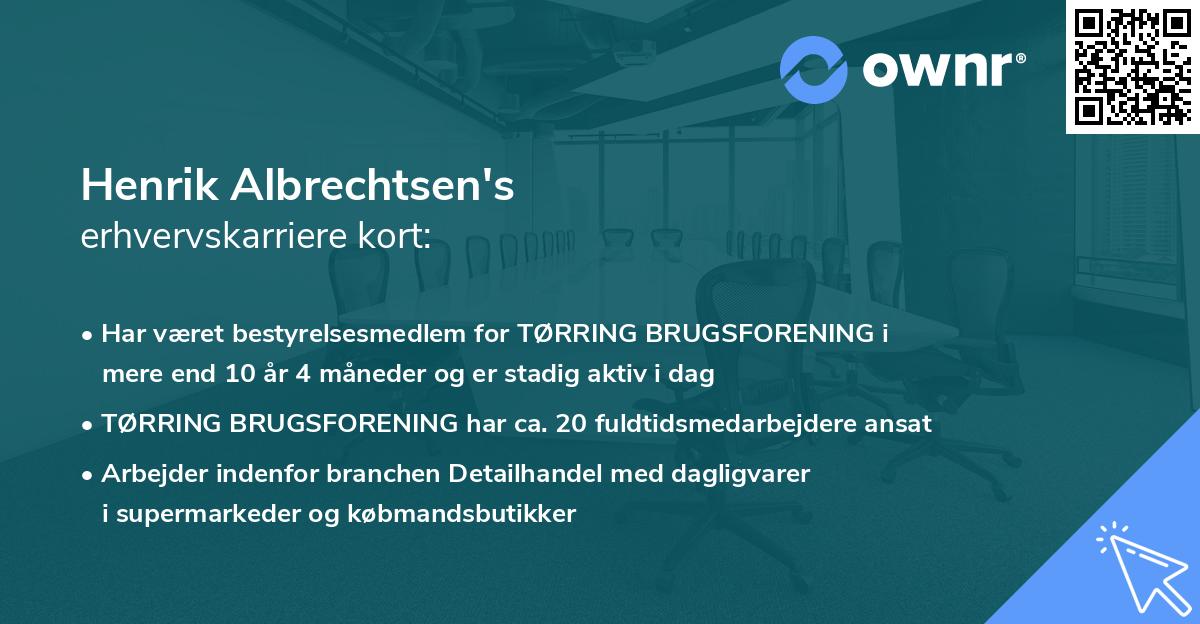 Henrik Albrechtsen's erhvervskarriere kort