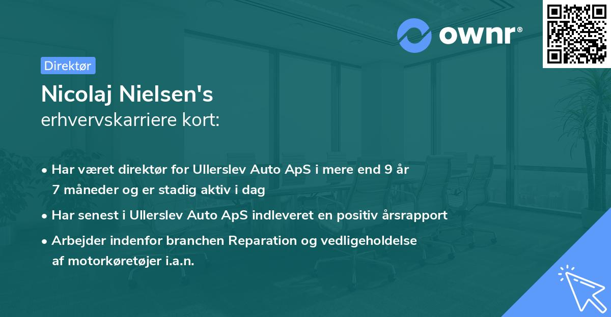 Nicolaj Nielsen's erhvervskarriere kort