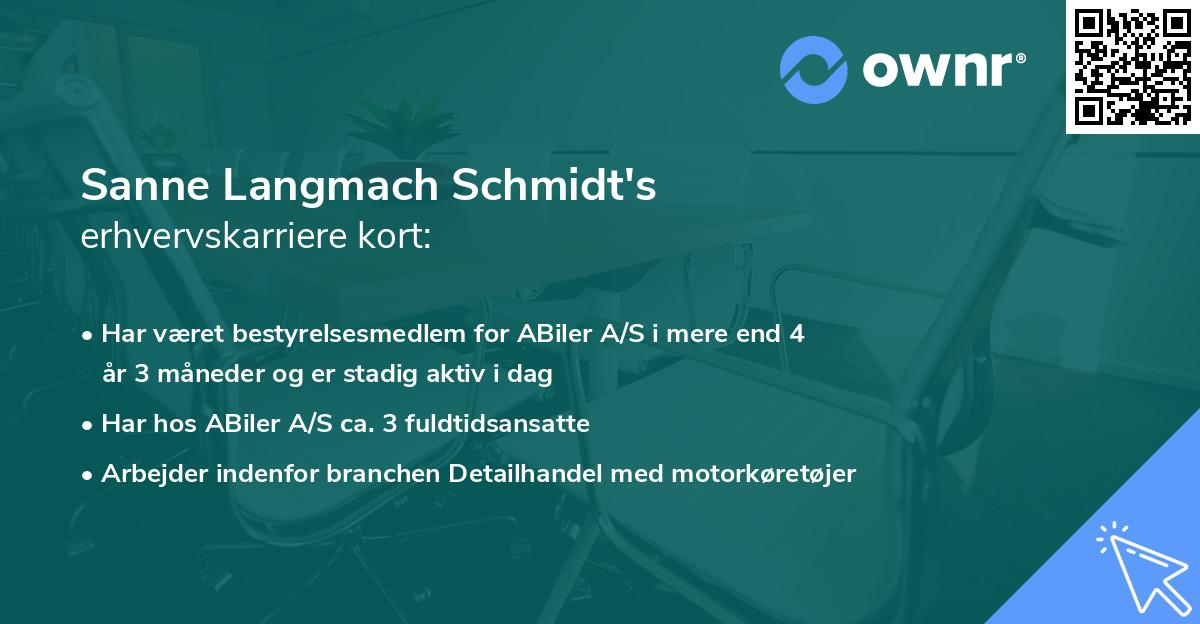 Sanne Langmach Schmidt's erhvervskarriere kort
