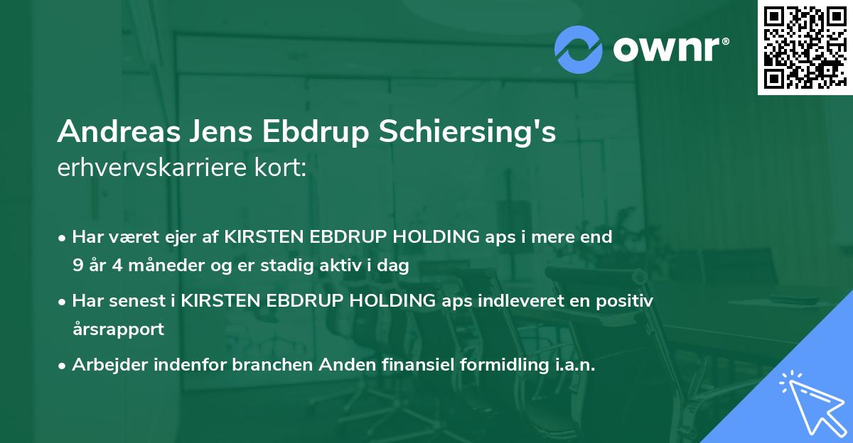 Andreas Jens Ebdrup Schiersing's erhvervskarriere kort