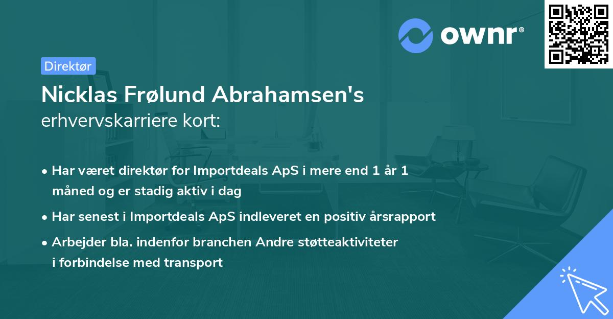 Nicklas Frølund Abrahamsen's erhvervskarriere kort