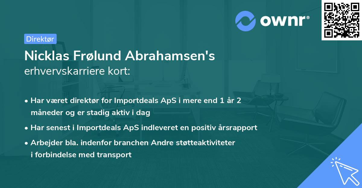 Nicklas Frølund Abrahamsen's erhvervskarriere kort