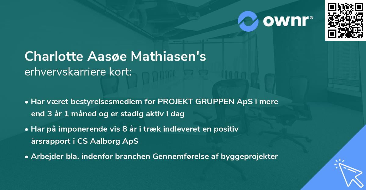 Charlotte Aasøe Mathiasen's erhvervskarriere kort
