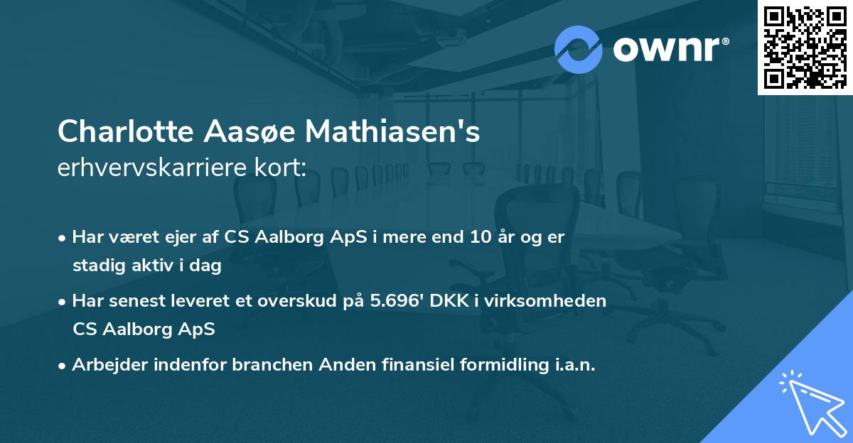 Charlotte Aasøe Mathiasen's erhvervskarriere kort