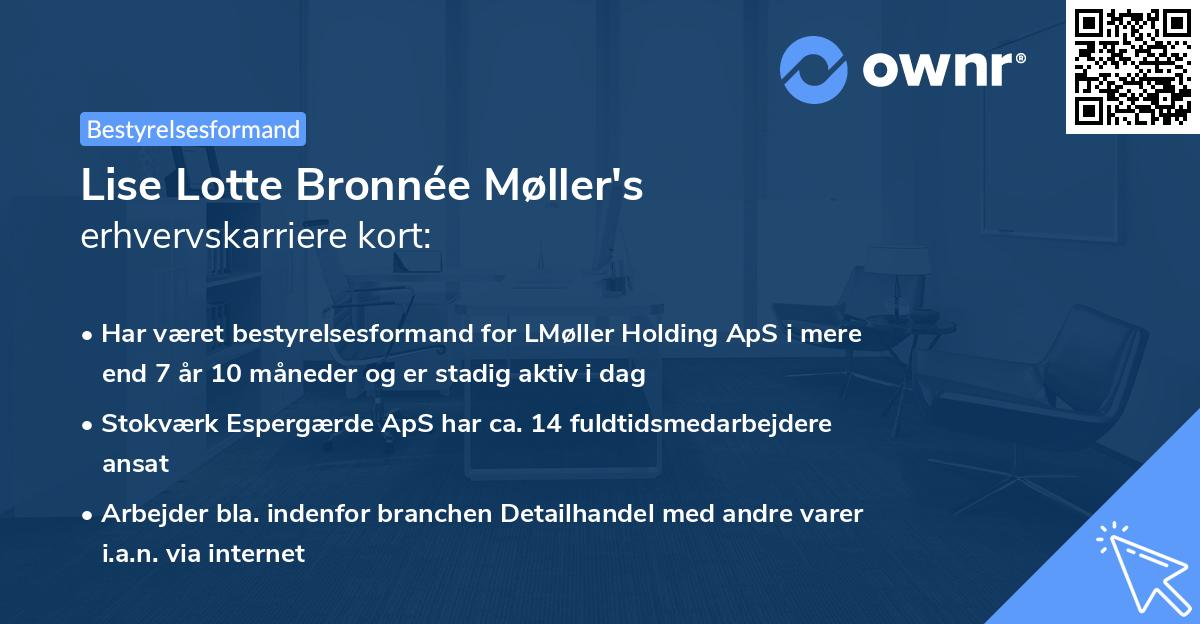 Lise Lotte Bronnée Møller's erhvervskarriere kort