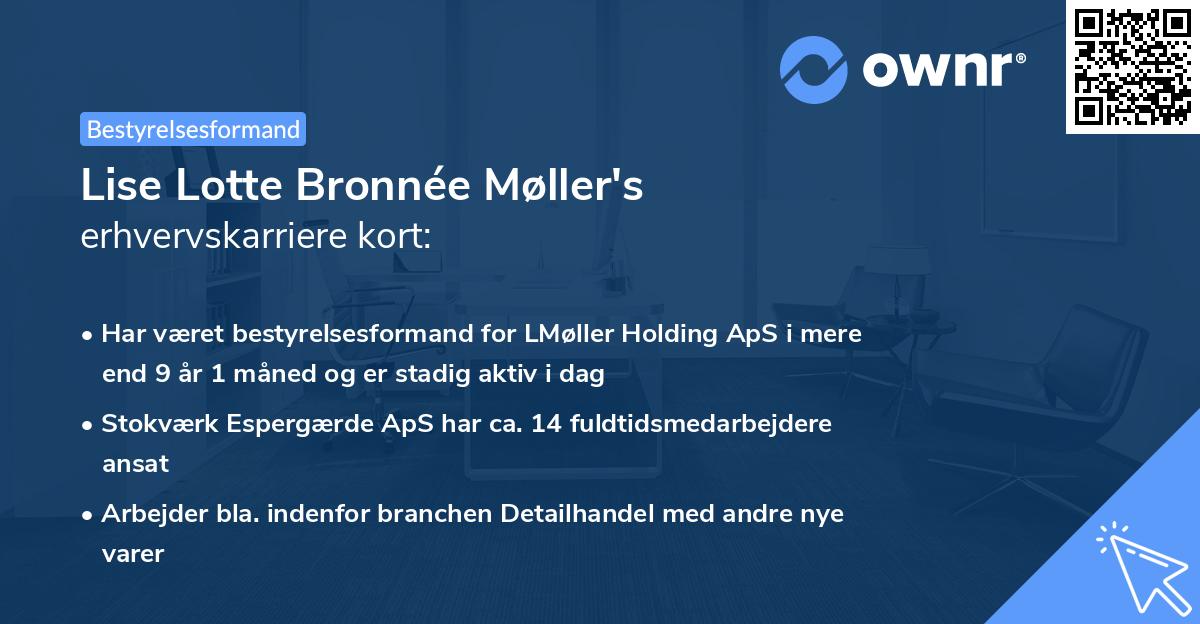 Lise Lotte Bronnée Møller's erhvervskarriere kort