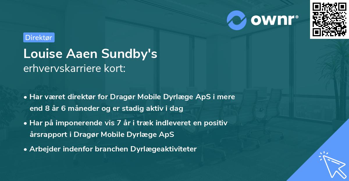 Louise Aaen Sundby's erhvervskarriere kort