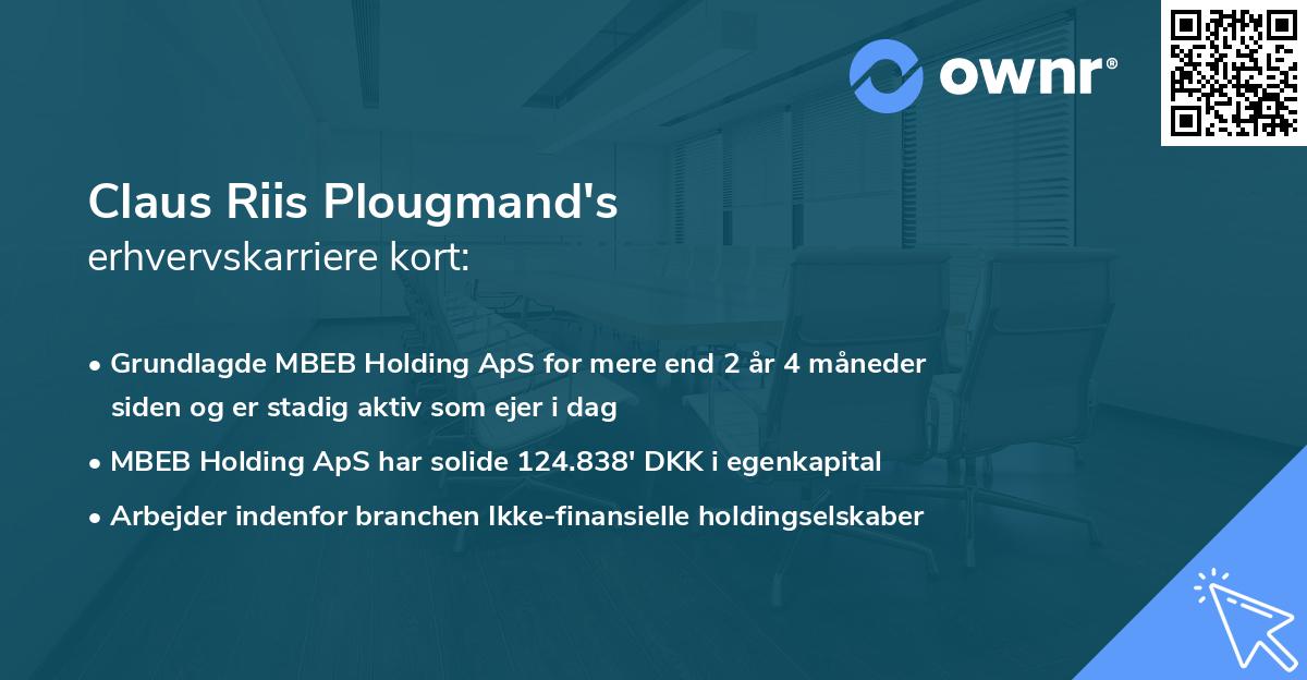 Claus Riis Plougmand's erhvervskarriere kort
