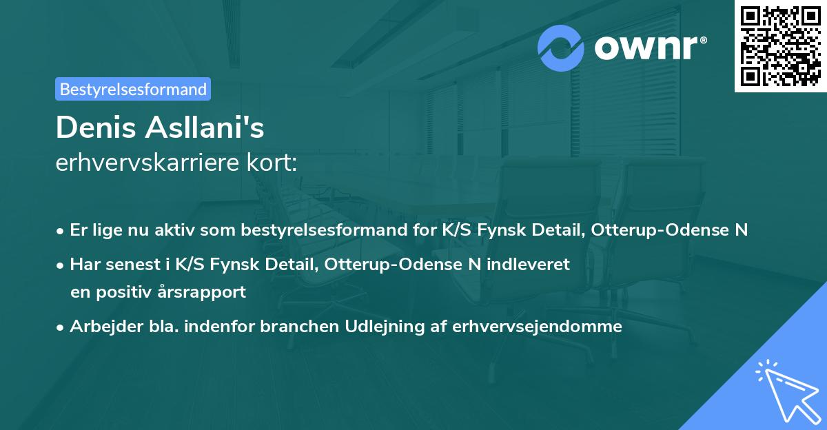 Denis Asllani's erhvervskarriere kort