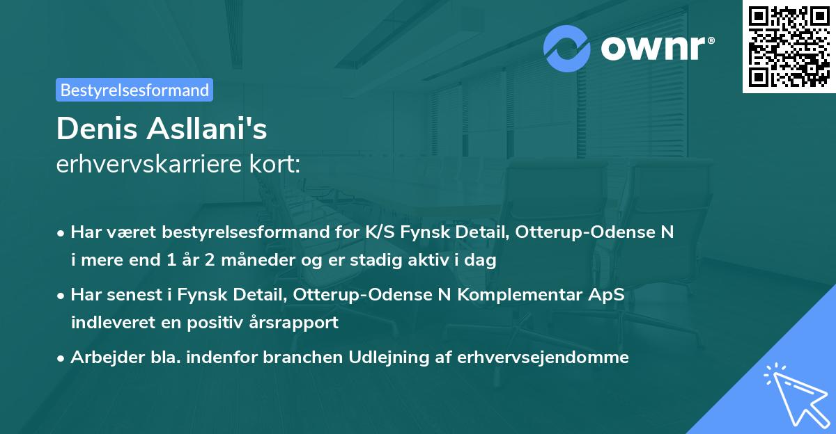 Denis Asllani's erhvervskarriere kort